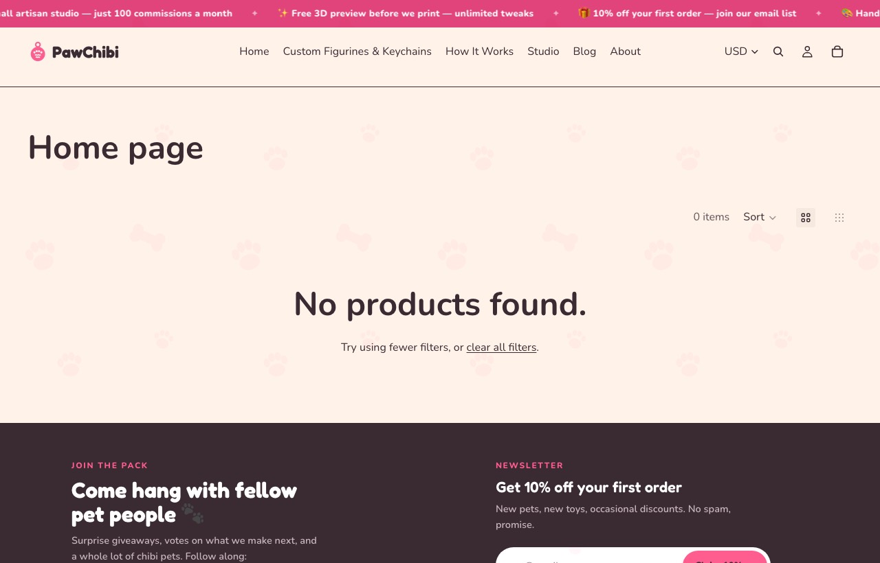 空的 Home page 集合页